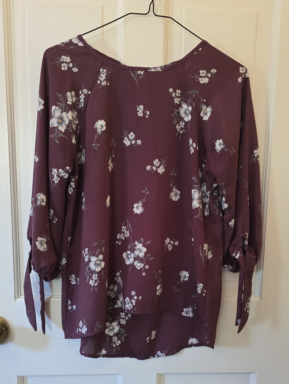 Papermoon Plum Floral Tie-Sleeve Tunic Size XS